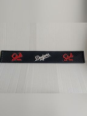 Los Angeles Dodgers Bar Rail Spill Mat with Stoli Vodka Logos - Collectible